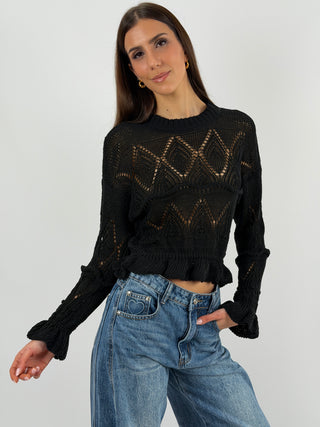 Pullover Traforato Nero