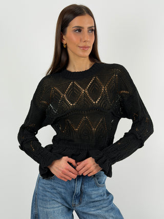 Pullover Traforato Nero