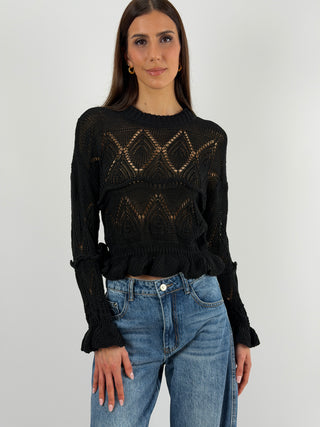 Pullover Traforato Nero