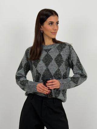 Maglione a Rombi con Lamé