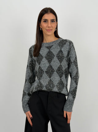 Maglione a Rombi con Lamé