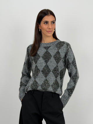Maglione a Rombi con Lamé