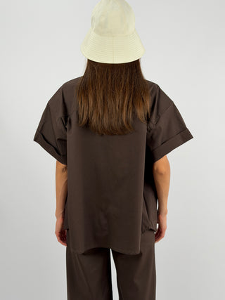 Overshirt Marrone con Bottoni Lumina