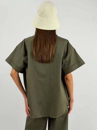 Overshirt Verde Militare con Bottoni Lumina