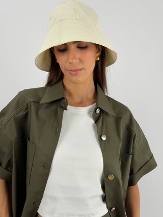 Overshirt Verde Militare con Bottoni Lumina