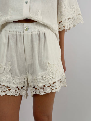 Shorts con Pizzo Panna Lumina