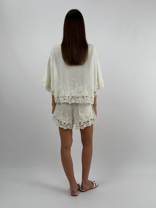 Shorts con Pizzo Panna Lumina