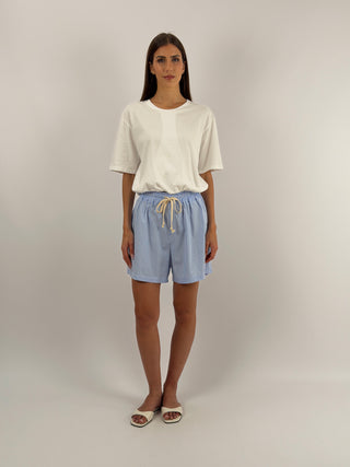 Shorts a Righe Azzurri