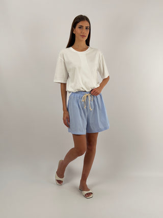 Shorts a Righe Azzurri