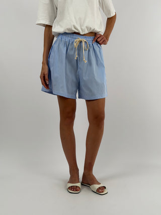 Shorts a Righe Azzurri