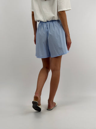 Shorts a Righe Azzurri