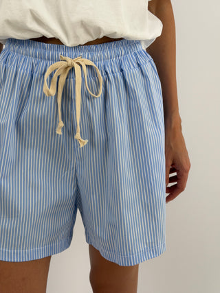 Shorts a Righe Azzurri