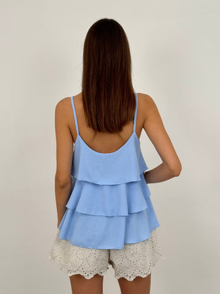 Shorts in Sangallo con Cintura Beige