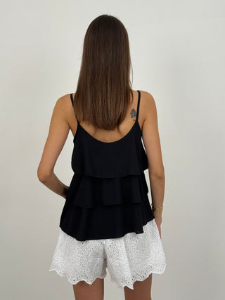 Shorts in Sangallo con Cintura Bianco
