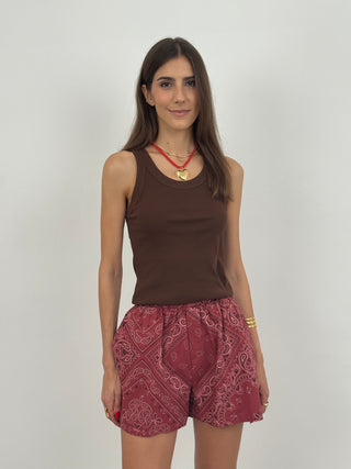 Shorts Bandana Bordeaux