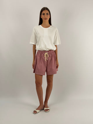 Shorts a Righe Bordeaux