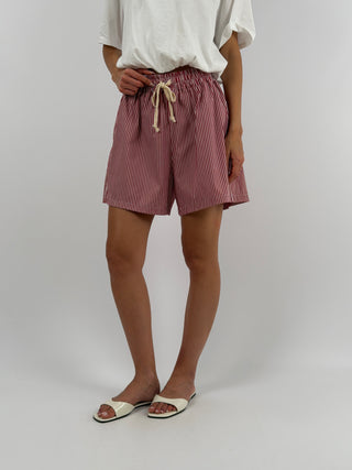 Shorts a Righe Bordeaux