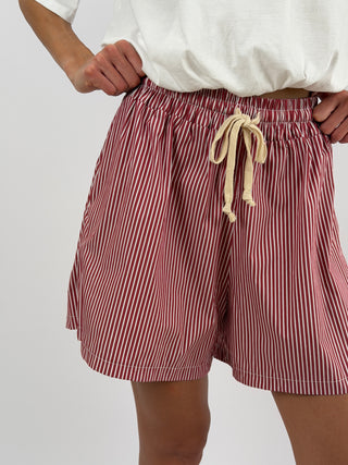 Shorts a Righe Bordeaux