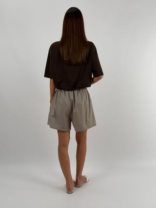 Shorts a Righe Marroni