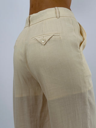 Pantalone Lumina in Misto Lino Crema