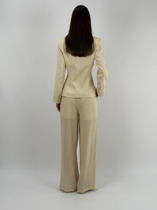 Pantalone Lumina in Misto Lino Crema