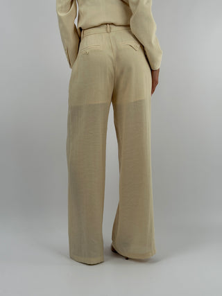 Pantalone Lumina in Misto Lino Crema