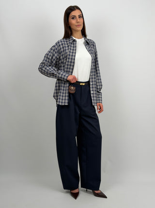 Pantalone Lumina Barrel Blu con Charm