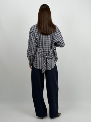 Pantalone Lumina Barrel Blu con Charm