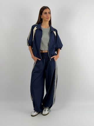 Set Giacca e Pantalone Sportivo Blu con Bande Lumina