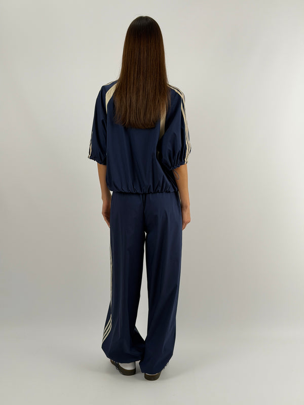 Set Giacca e Pantalone Sportivo Blu con Bande Lumina