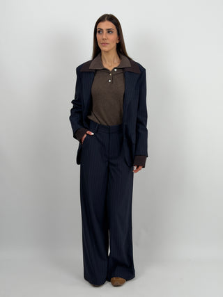 Pantalone Lumina Blu Gessato