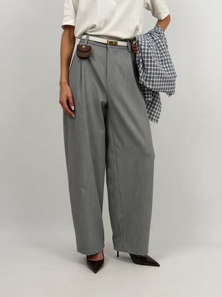 Pantalone Lumina Barrel Grigio con Charm
