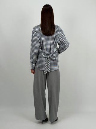 Pantalone Lumina Barrel Grigio con Charm