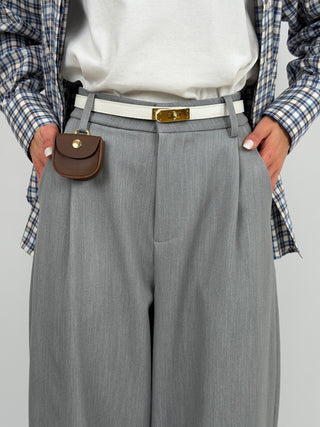 Pantalone Lumina Barrel Grigio con Charm
