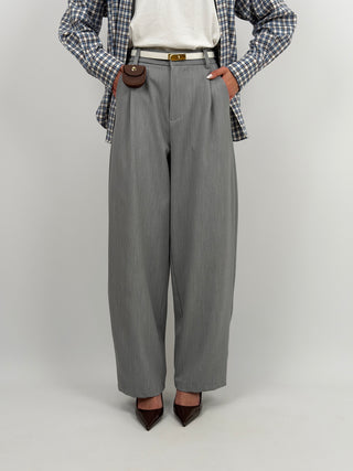 Pantalone Lumina Barrel Grigio con Charm