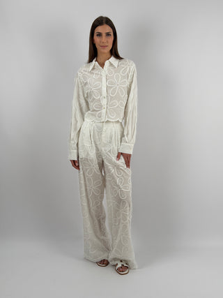 Pantalone in Pizzo Sangallo Bianco Lumina