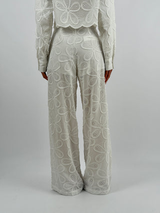 Pantalone in Pizzo Sangallo Bianco Lumina