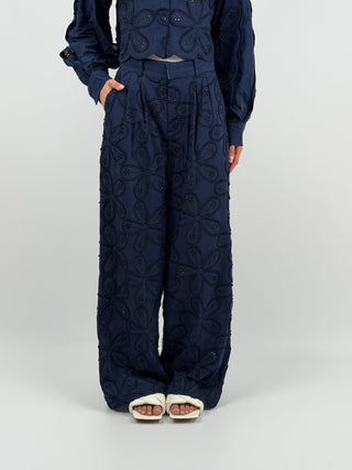 Pantalone in Pizzo Sangallo Blu Lumina