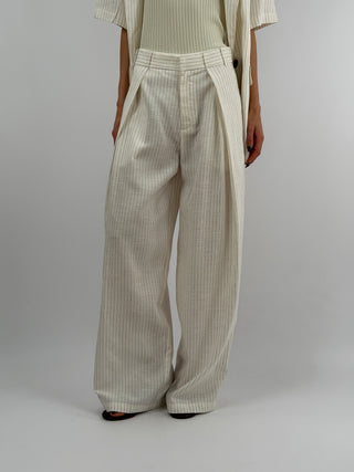 Pantalone a Righe Panna Lumina