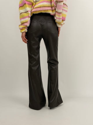 Pantalone Lumina Flare in Eco Pelle Marrone