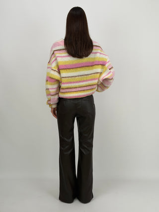 Pantalone Lumina Flare in Eco Pelle Marrone