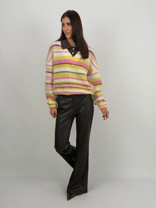 Pantalone Lumina Flare in Eco Pelle Marrone