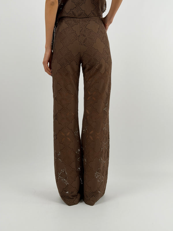Pantalone in Pizzo Marrone Lumina