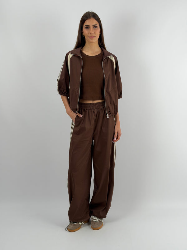 Pantalone Sportivo Marrone con Bande Lumina