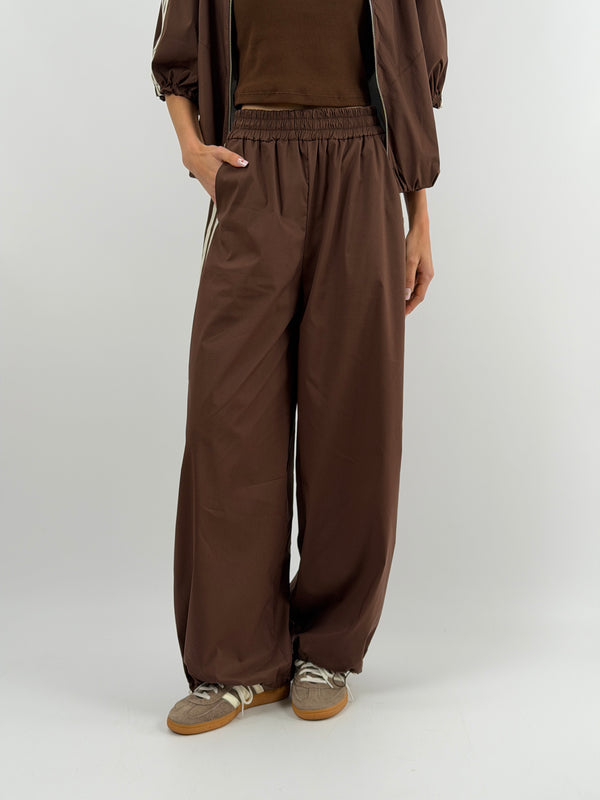 Pantalone Sportivo Marrone con Bande Lumina