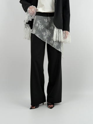 Pantalone Lumina Nero con Pizzo