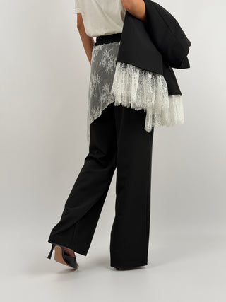 Pantalone Lumina Nero con Pizzo