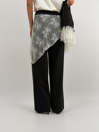 Pantalone Lumina Nero con Pizzo