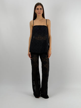 Pantalone in Pizzo Nero Lumina