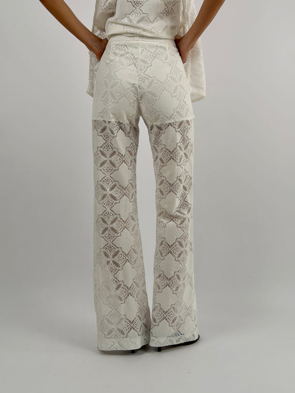 Pantalone in Pizzo Panna Lumina